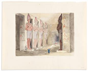 [Travel] Smith, Charles Hamilton (1776-1859) Collection of Fifteen Watercolor Drawings of Ancient Egyptian Ruins.